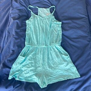 Reoria tank top romper in blue teal size small
